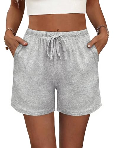 Image of Ekouaer Pajama Shorts for Women Soft Comfy Lounge Shorts Drawstring Pj Shorts Short Pajama Bottoms with Pockets S-XXL