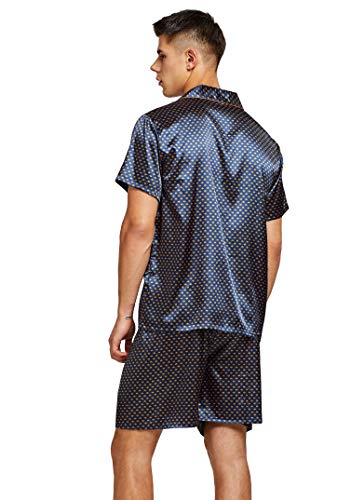 Men's Short Sleeve Satin Pajama Set with Shorts4