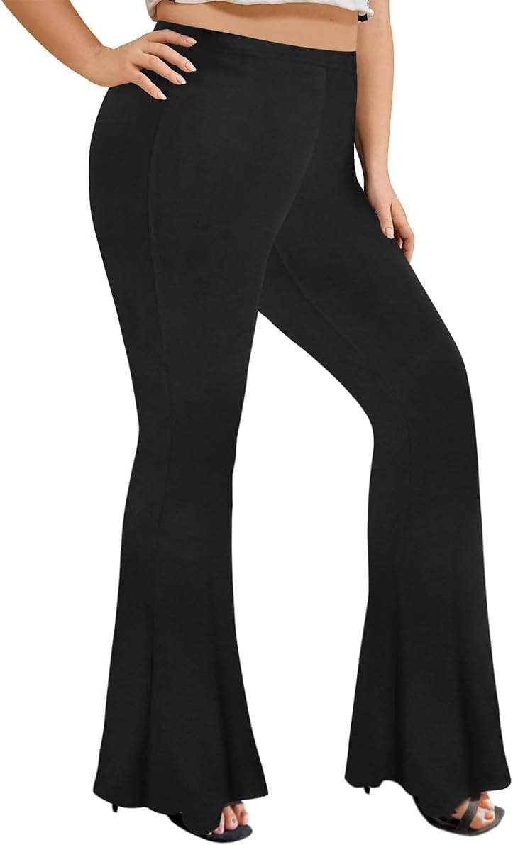 TIYOMI Plus Size Flared Leggings for Women High Waist Pants Ankle Leggings XL-5XL