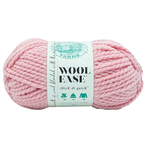 Image of Lion Brand Yarn Wool-Ease Thick and Quick Yarn, Soft and Bulky Yarn for Knitting, Crocheting, and Crafting, 1 Pack, Rouge | Super Bulky Wool Acrylic Blend Fiber for Soft Hats, Sweaters, Chunky Blankets, Yarn for Crochet, Knitting, Crafts, Weaving