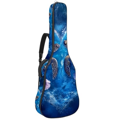 Étui souple pour guitare acoustique de 109 cm multicolore avec motif tortues de mer