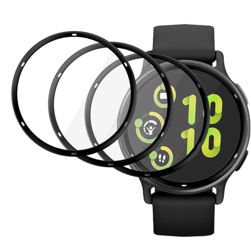 4 Piezas Protector de Pantalla para Garmin Vivoactive 5, Cobertura Completa 3D, Fibra de Carbono, Antiarañazos, Alta Resolución, Instalación Libre de Burbujas, Sensibilidad Táctil Preservada
