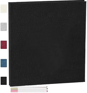Photo Album Self Adhesive with Picture Display Window,40 Pages DIY Scrapbook Album for 3x5 4x6 5x7 6x8 8x10Picture,Linen C...