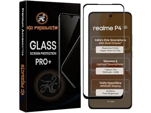 Image of Tempered Glass Screen Protector Compatible For REALME P4 5G with Easy Self Installation Kit