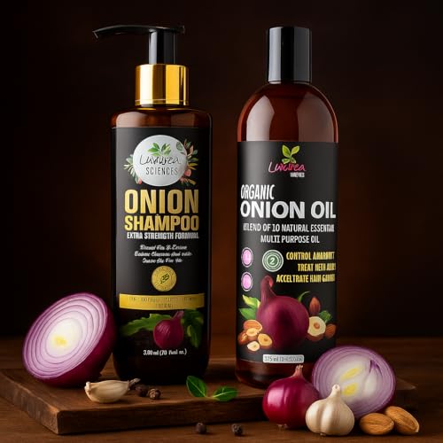 Image of Luxura Sciences Onion Hair Oil for hair growth 250ml & Onion Shampoo 300ml Combo