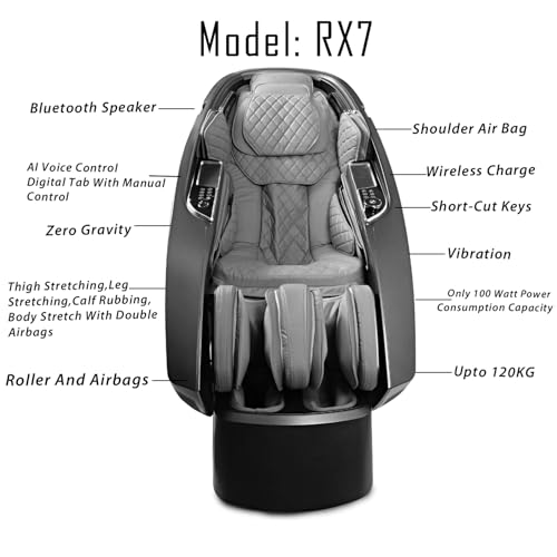 Image of RX-7 Massage Chair | Futuristic Capsule Design, 7D Massage Technology, Integrated Bluetooth Speaker | Zero Gravity, Therapeutic Heating, Dynamic Airbag Technology & Voice Control