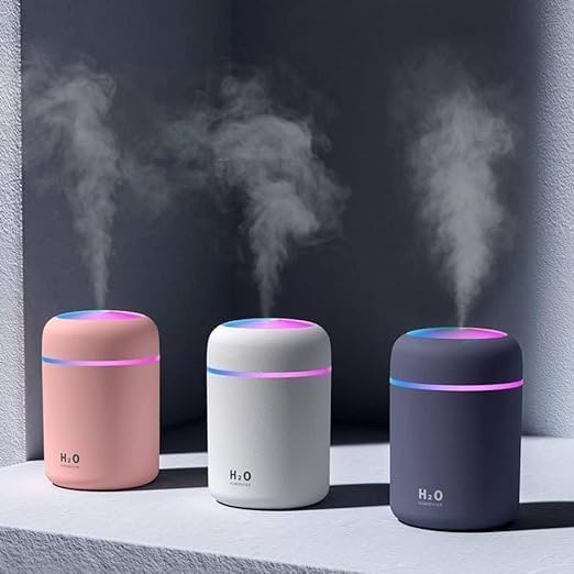 MIHOO H2O Humidifier, Compact Desktop Cool Mist Diffuser, Dark Grey, with RGB Colour Changing LED Light-image-34