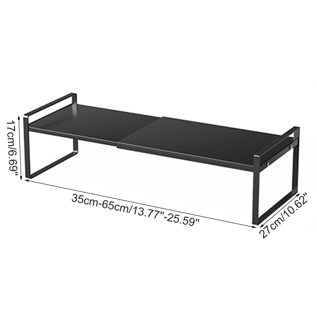 JONASHER Organizador de estante expandible para gabinete, estante de almacenamiento ajustable, apilable de metal, organización del hogar para cocina, despensa, armario de especias, debajo del