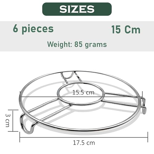 Image of Unify 6 Pieces Stainless Steel Trivets Hot Pot Mat Stand for Kitchen Utensil Vessel Holder /Dining Table /Cooker Ring /Cooling Steaming Rack Stand /Round Pads Holder Cookware Fit