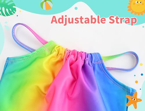 Image of TENVDA Girls Swimsuit Summer Beach Sport Halter Bathing Suits One Piece Swimwear for 2-12 Years Old Kids