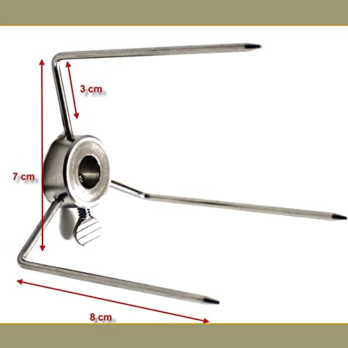 BBQter® Fleischklammer Grillklammer für den Grillspieß zum befestigen mit Feststellschraube aus Edelstahl - 2 Stück
