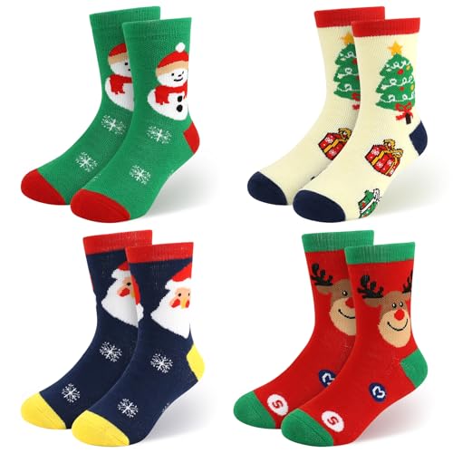 Merino Wolle Weihnachts Socken für Kleinkinder Jungen Mädchen...
