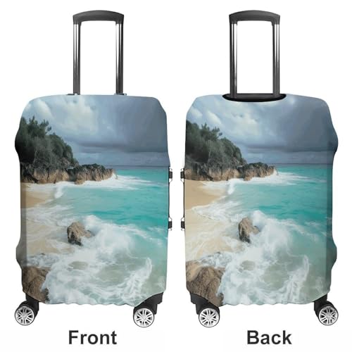 Travel Luggage Cover Elastic Suitcase Cover Serene Coastal Luggage Covers Luggages Protector Covers for Travel Anti-Scratch Luggages Decorative Cover for Adult L3