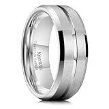 King Will CLASSIC 8mm High Polish / Matte Finish Men's Tungsten Ring Wedding Band Comfort Fit 13