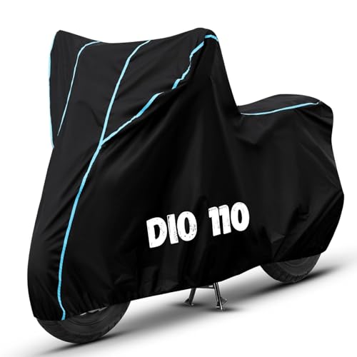 Image of Bike Cover for Dio 110 100% Waterproof, Dustproof & Scratch Resistant| Fully Bottom Elastic UV Resistant Heavy Duty Body Cover | All Weather Outdoor Use