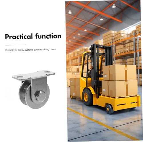 Paquete de 2 poleas de cable de acero inoxidable de 48 mm con rodamientos, poleas de cuerda pequeñas montadas en la pared para puertas correderas, aplicaciones industriales y lisas