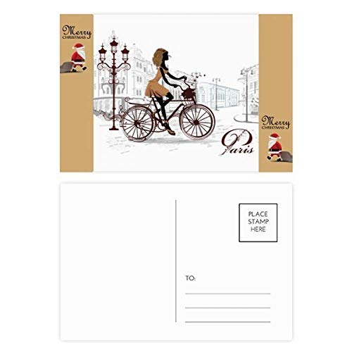 Cartes de remerciement motif vélo de femme pour dire merci simplement