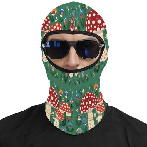 Mascarilla para esquí para hombres y mujeres, balaclava estampada con hongos hippies, mascarilla facial térmica para clima frío, equipo para motocicleta, máscara de esquí para invierno para mujeres y hombres miniatura 3