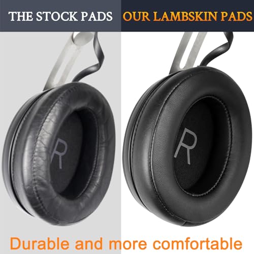 Almohadillas para auriculares SOULWIT de piel de cordero, reemplazo para Sennheiser Momentum 3 inalámbricos con cancelación de ruido, cojines suaves con aislamiento acústico y espuma viscoelástica - Negro miniatura 5
