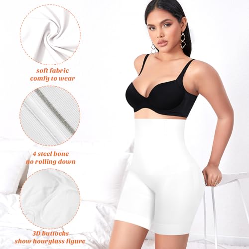 Image of Werena Shapewear Shorts Tummy Control for Women High Waisted Body Shaper Underwear Slimming Slip Shorts Under Dresses