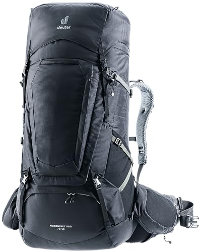 Deuter Aircontact Pro 75+10L Hiking Backpack, 75+10 Liters - Black
