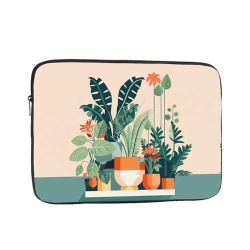 Cartoon Small Green Plant Laptop Sleeve Case 15 Inch Suitable For Notebook Computer Tablet Traveling Carrying Simple Case