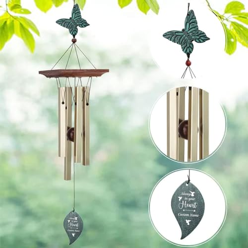 Image of ASTARIN Memorial Custom Wind Chimes for Loss of Loved One, Wind Chimes for Patio Yard Decor, 24'' (Condolences-3)