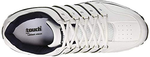 Image of Lakhani Men's Touch 718 White-Navy Running Shoes - 9 UK /India (44 EU) (Touch 718)