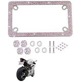 Fashion Motorcycle Premium Pink Bling License Plate Frames,Exclusive Bling Motorcycle...