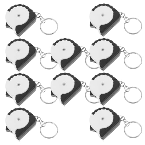 Cinta métrica retráctil mini 10 unidades con llavero blanco