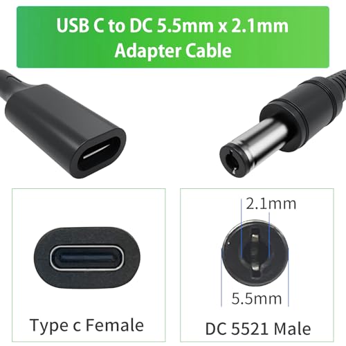 Adaptateur USB C vers CC 5,5 mm Évite l'Accumulation de Chargeurs - 2