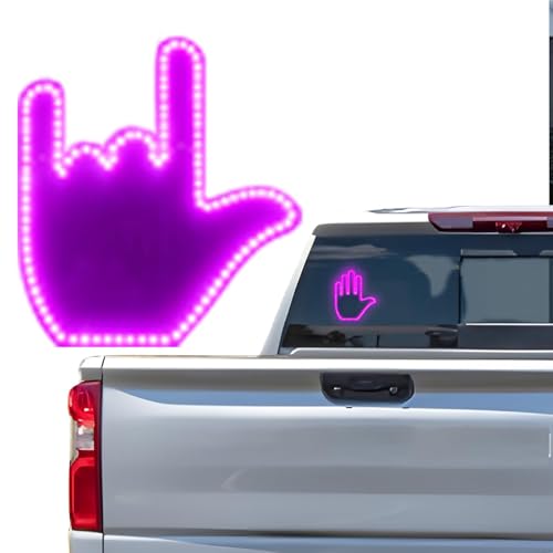 Keepdone Glohand Finger Car Light Glo Gesture Finger Flicker Lights Light Up Hand Gesture Light for Car Window Road Rage Led Hand Gestures Glow Gesture Led Sign with Remote(A)