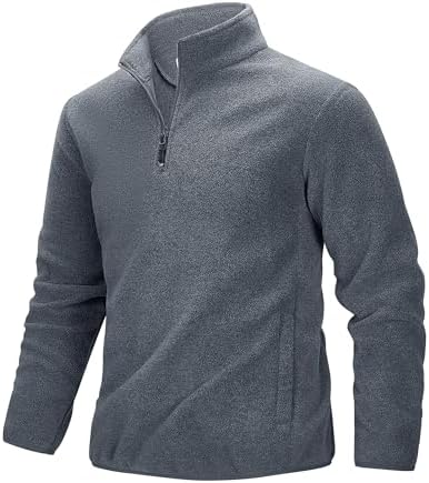 33,000ft Herren Fleecepullover Half-Zip Fleece Pullover mit 2 Taschen | Warm, Microfleece, Leicht, Stretch, Hoher Kragen, Outdoor-Sweatshirt, für Wandern & Freizeit