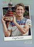 Casper Ruud trading Card (Norwegian Tennis Champion) 2024 Topps Chrome Captured Refractor #CTDCR Championship Trophy