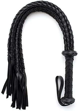 BullWhip Leather Braided Tails Extra Long Handle Wrapped in Leather Bull Whips