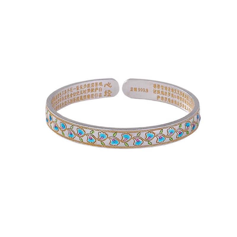 Bracelet Ginkgo Argent 999.9 ajustable jonc femme rigide