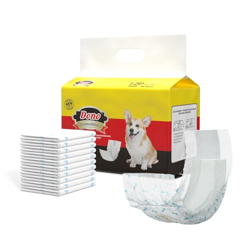 Image of Dono Disposable Male Dog Diapers with Wetness Indicator, Super Absorbent Male Wraps Belly Bands for Male Dogs with Leak Protection, Excitable Urination, Incontinence, or Male Marking