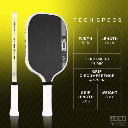Image of JOOLA Pro IV Pickleball Paddles - Raw Carbon Fiber Surface - Perseus, Hyperion, Scorpeus & Magnus Shapes - 14mm /16mm - Tech Flex Power - Propulsion Core - Wide or Elongated - UPA-A and USAP Approved