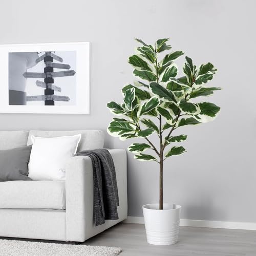 GarveeHome Artificial Fiddle Leaf Fig Tree, 51 Inch Faux Ficus Lyrata Plant with 46 Fiddle Leaves, Fake Floor Plant in Pot for Indoor Outdoor Living Room House Office Garden Decor