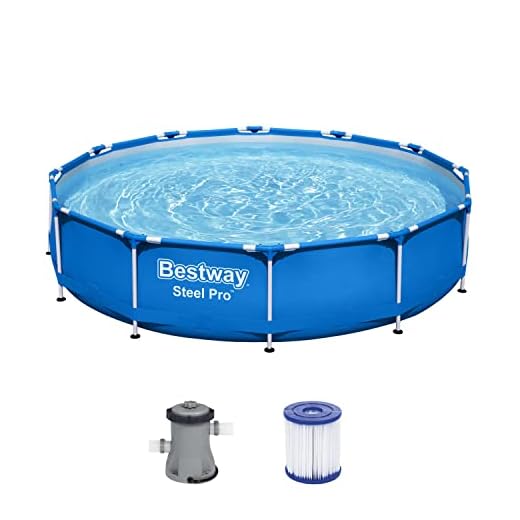 Bestway Steel Pro Frame - Piscina Redonda Con Bomba De Filtro, Diámetro 366 X 76 Cm, Color Azul