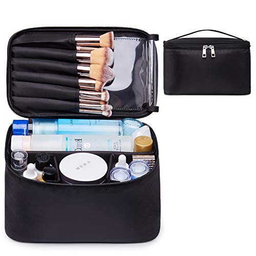 Reise Kosmetiktasche Große Make-up-Tasche Schminktasche Kosmetiktasch Organizer für Damen und Mädchen (Groß, Schwarz) Cover