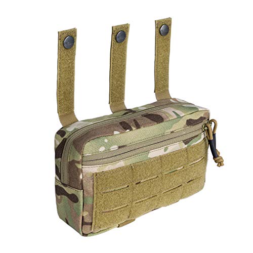 IDOGEAR Bolsa táctica Molle para volcado táctico Sub Abdominal Bolsa de Transporte Bolsa táctica con Gancho y Panel de Bucle para Chaleco 500D Nylon de Doble propósito (Multi-Camo)
