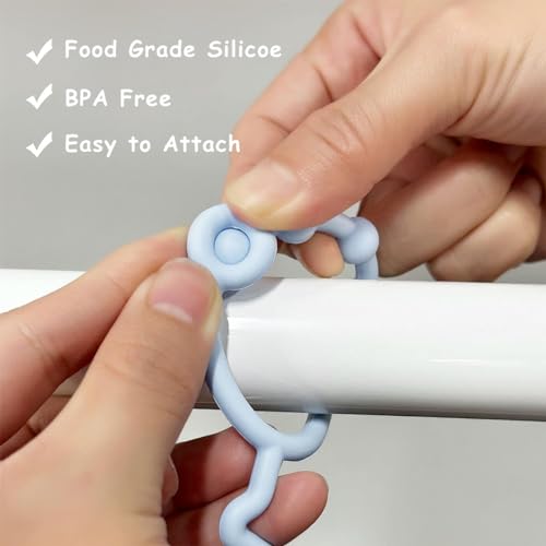 Image of SNOWIE SOFT 2Pcs Anti Lost Silicone Pacifier Holder Links for Baby Toddlers Pacifier Attachable Links for Stroller, Crib, Tilasmi Moti for Teething Babies Original Soft Safety Baby Teether Toys