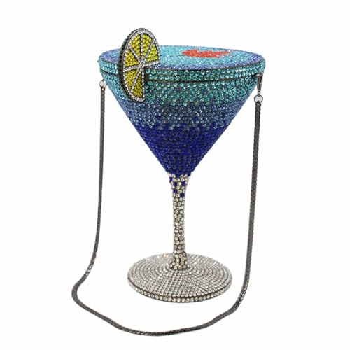 Image of Women Goblet Rhinestone Evening Bag Cocktail Cup Diamond Clutch Funny Crystal Prom Handbag Wedding Purse for Party
