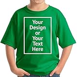 Awkward Styles Custom Shirt Kids Boys Girls Personalized Text T-Shirt Front/Back Print Green S