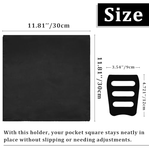 Image of Satin Mens Pocket Square with Holder, 11.8'' Suit Handkerchiefs for Men Wedding Business Casual