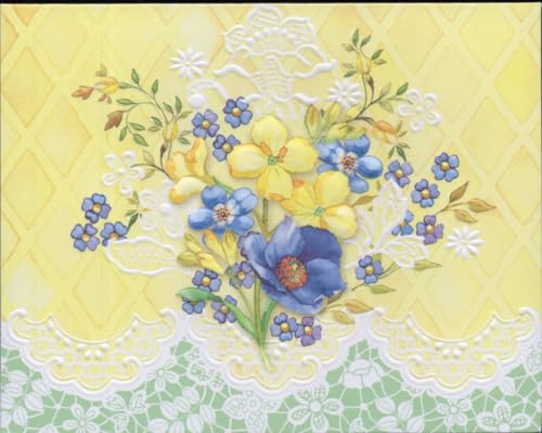 Image of Poster Foundry Sunny Bouquet Boxed Note Cards by Carol Wilson. 10 embossed 4x5 Die-Cut Notecards and Matching Envelopes in Decorative Gift Box with Magnetic Flap. NCP2389
