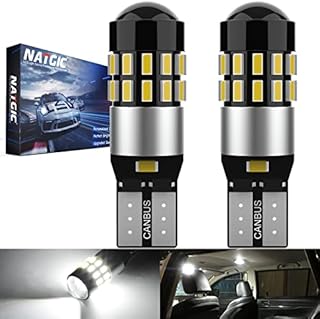 NATGIC T10 W5W 194 168 LED Bulbs CanBus Error Free 30SMD 3014 for Car Interior Light Wedge Light Dome Lights Reading Lights License Plate Lights Position Lights, DC 12-24V 6000K Xenon White (2-Pack)