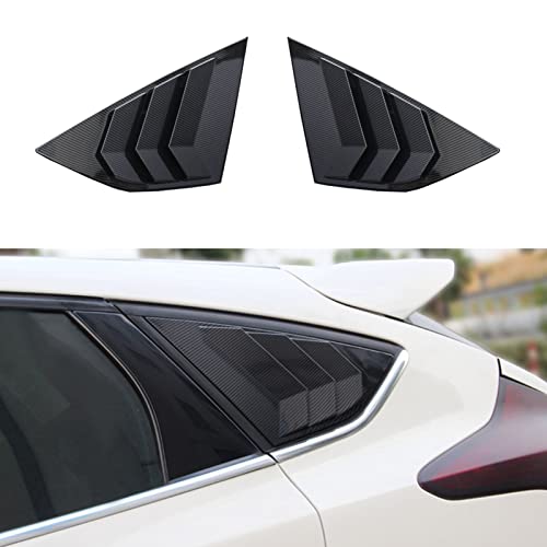 MICROCK Rear Side Window Louvers Racing Style Triangular Window Glass Blinds for Ford Focus ST RS MK3 Hatchback 2012 2013 2014 2015 2016 2017 2018, Carbon fiber, 2pcs