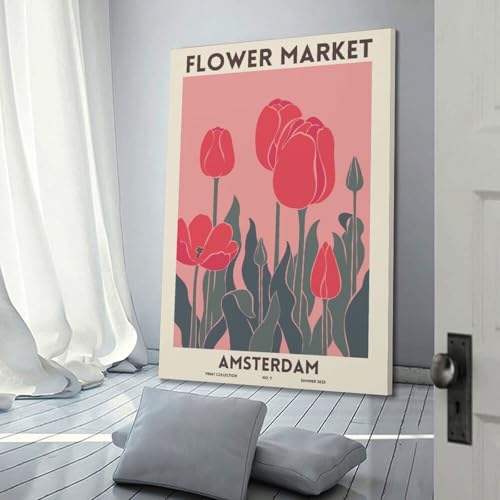 Poster fleurs de tulipe art mural moderne décoration esthétique